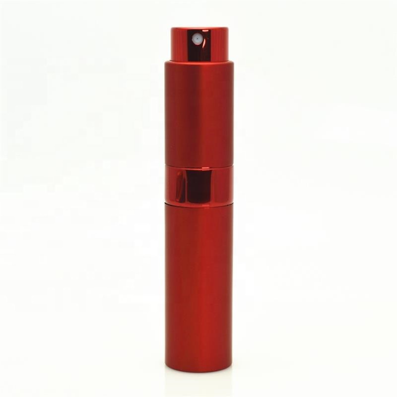 Round 10ml Twist Up Metal Spray Bottle 10ml Aluminium Portable Perfume Atomizer