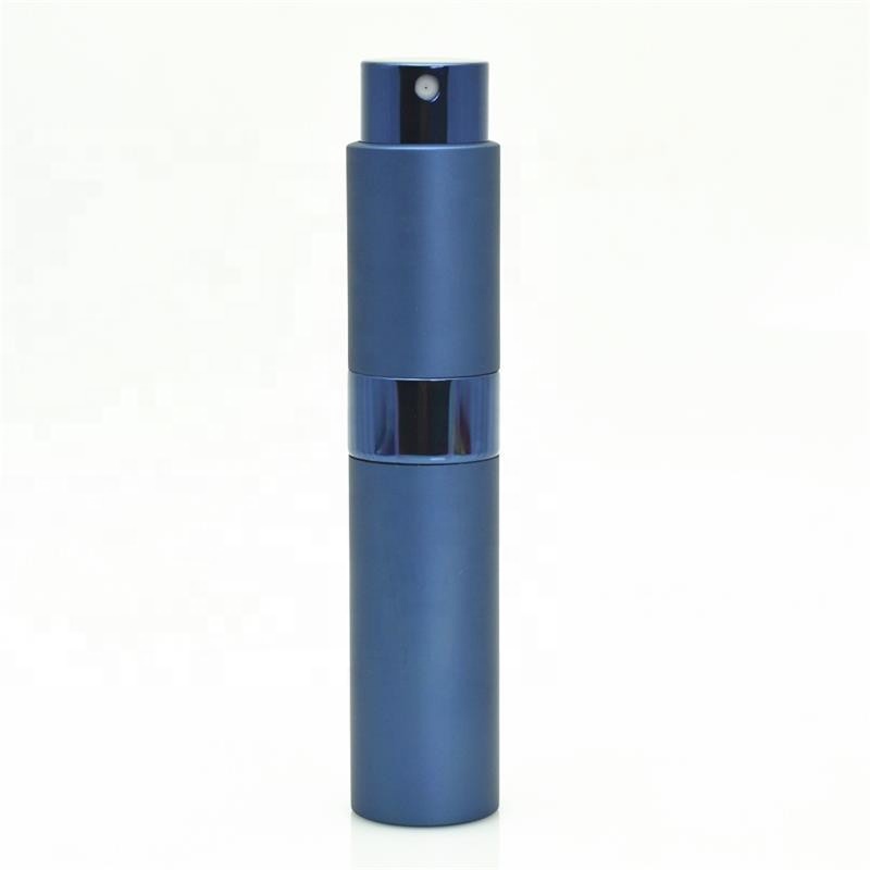 Round 10ml Twist Up Metal Spray Bottle 10ml Aluminium Portable Perfume Atomizer