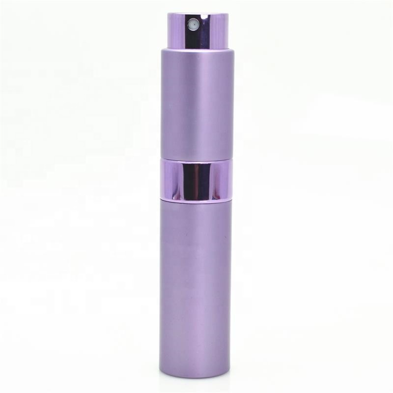 Round 10ml Twist Up Metal Spray Bottle 10ml Aluminium Portable Perfume Atomizer