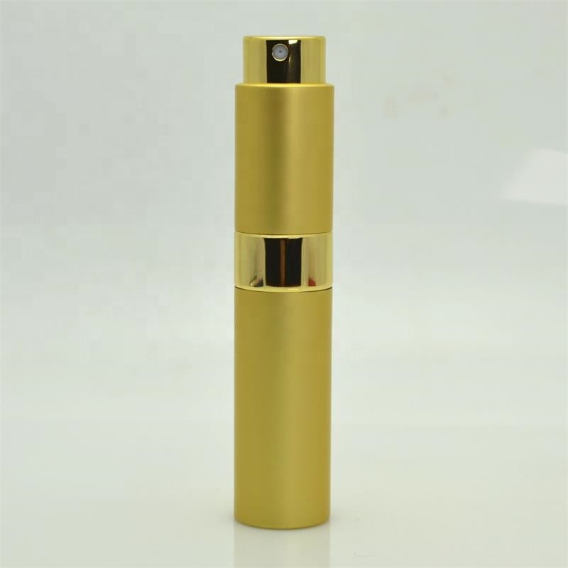 Round 10ml Twist Up Metal Spray Bottle 10ml Aluminium Portable Perfume Atomizer