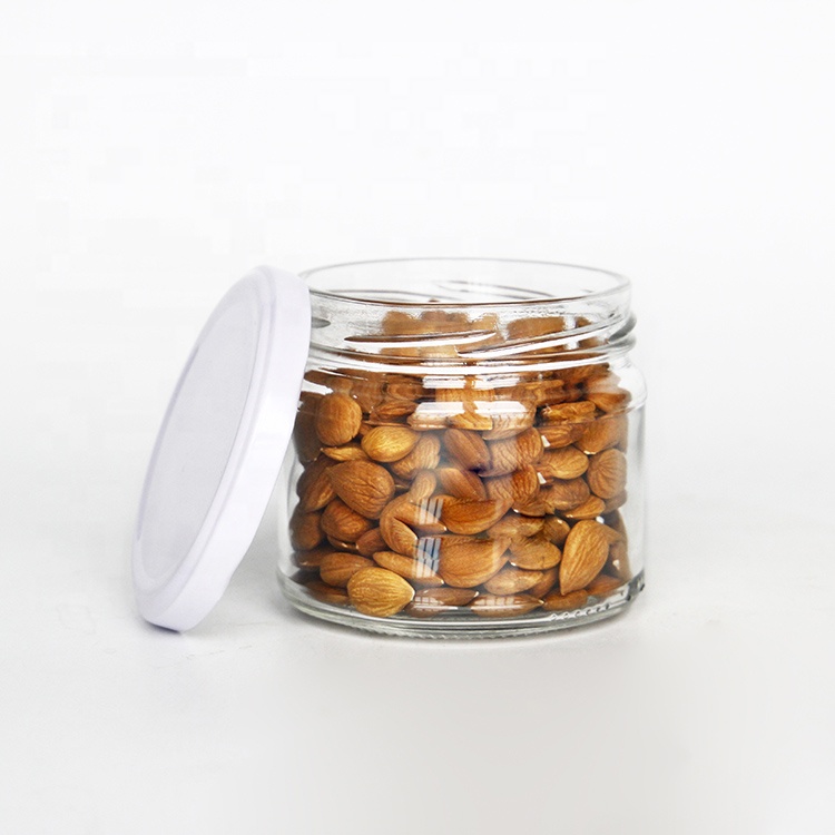 Round 10oz 300ml Wide Mouth Glass Jar With 82mm Metal Lids Honey Jam Pickle Sauce Food Storage Jars