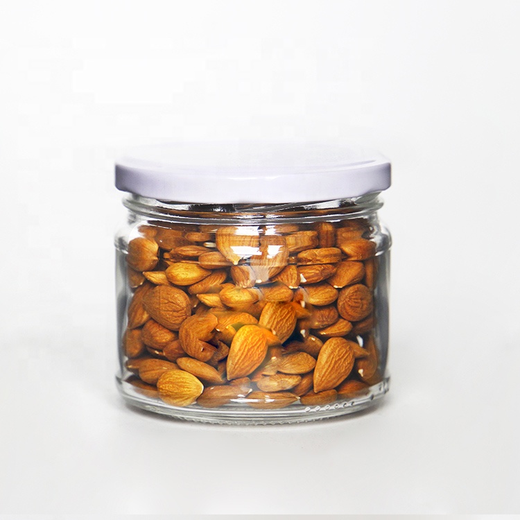 Round 10oz 300ml Wide Mouth Glass Jar With 82mm Metal Lids Honey Jam Pickle Sauce Food Storage Jars