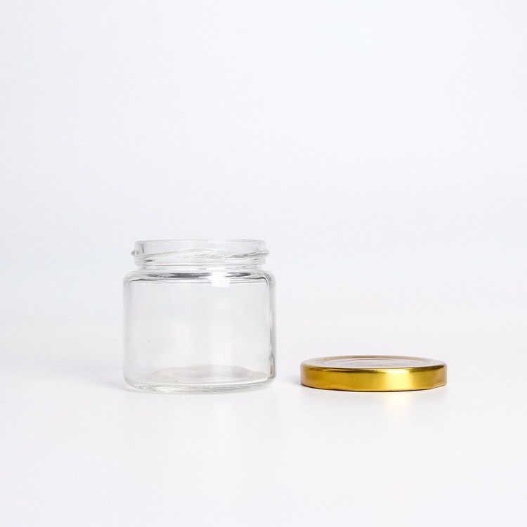 Round 150ml sealed storage jam honey glass jar with deep metal Lids