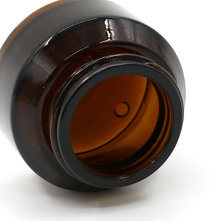 Round 1oz 2oz face cream cosmetic amber glass jar