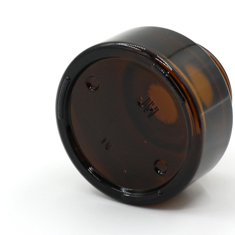 Round 1oz 2oz face cream cosmetic amber glass jar