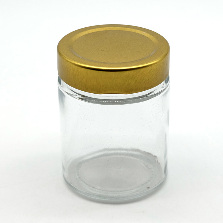 Round 200ml Glass Honey Jar 100ml Coffee Jar Food Grade Jelly Jar with Deep Metal Lid