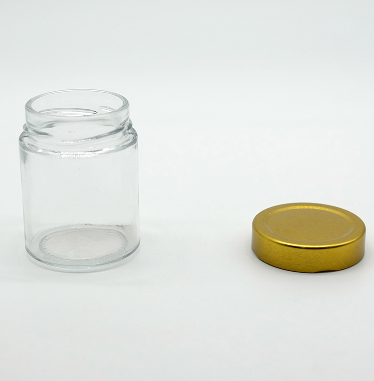 Round 200ml Glass Honey Jar 100ml Coffee Jar Food Grade Jelly Jar with Deep Metal Lid