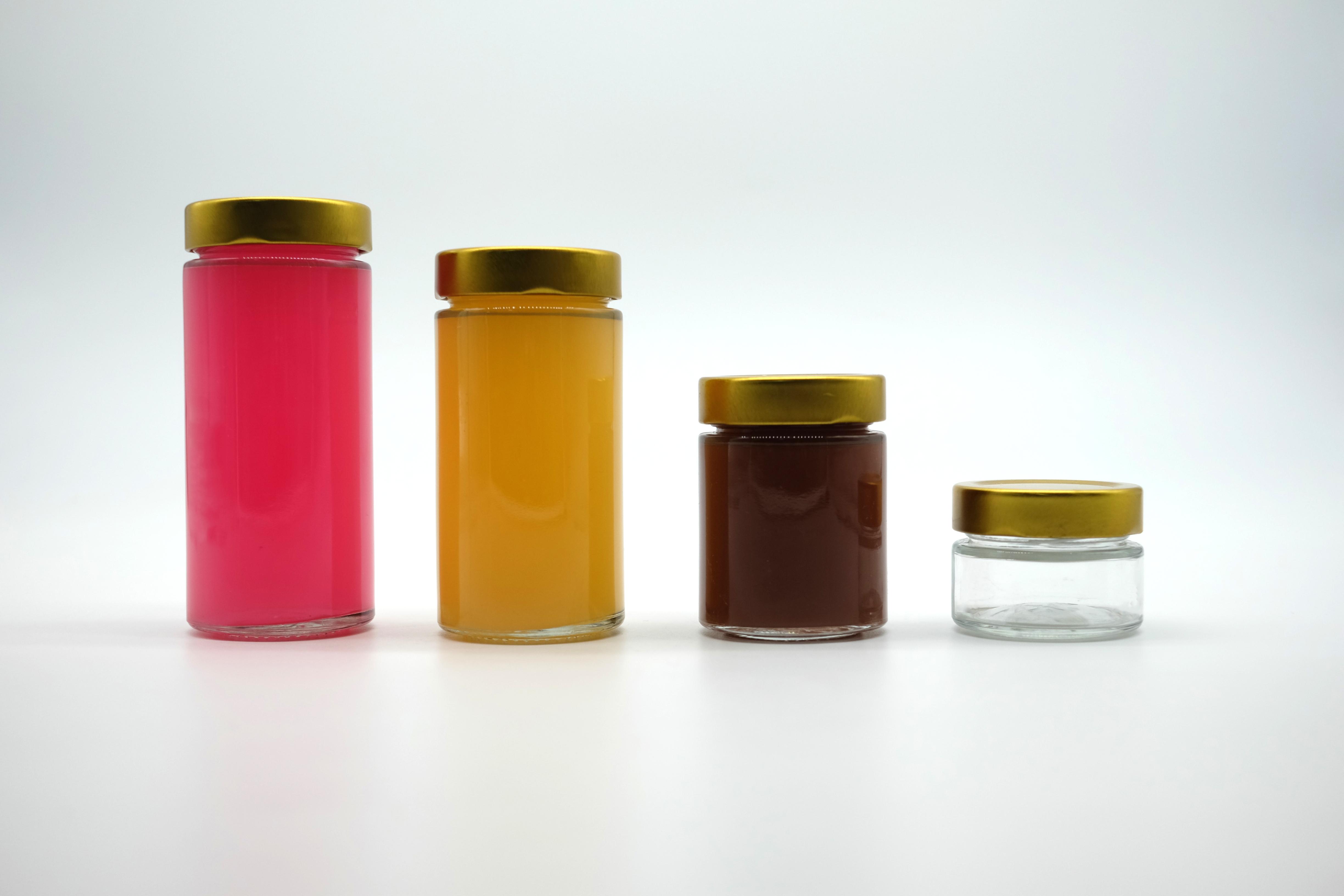 Round 200ml Glass Honey Jar 100ml Coffee Jar Food Grade Jelly Jar with Deep Metal Lid