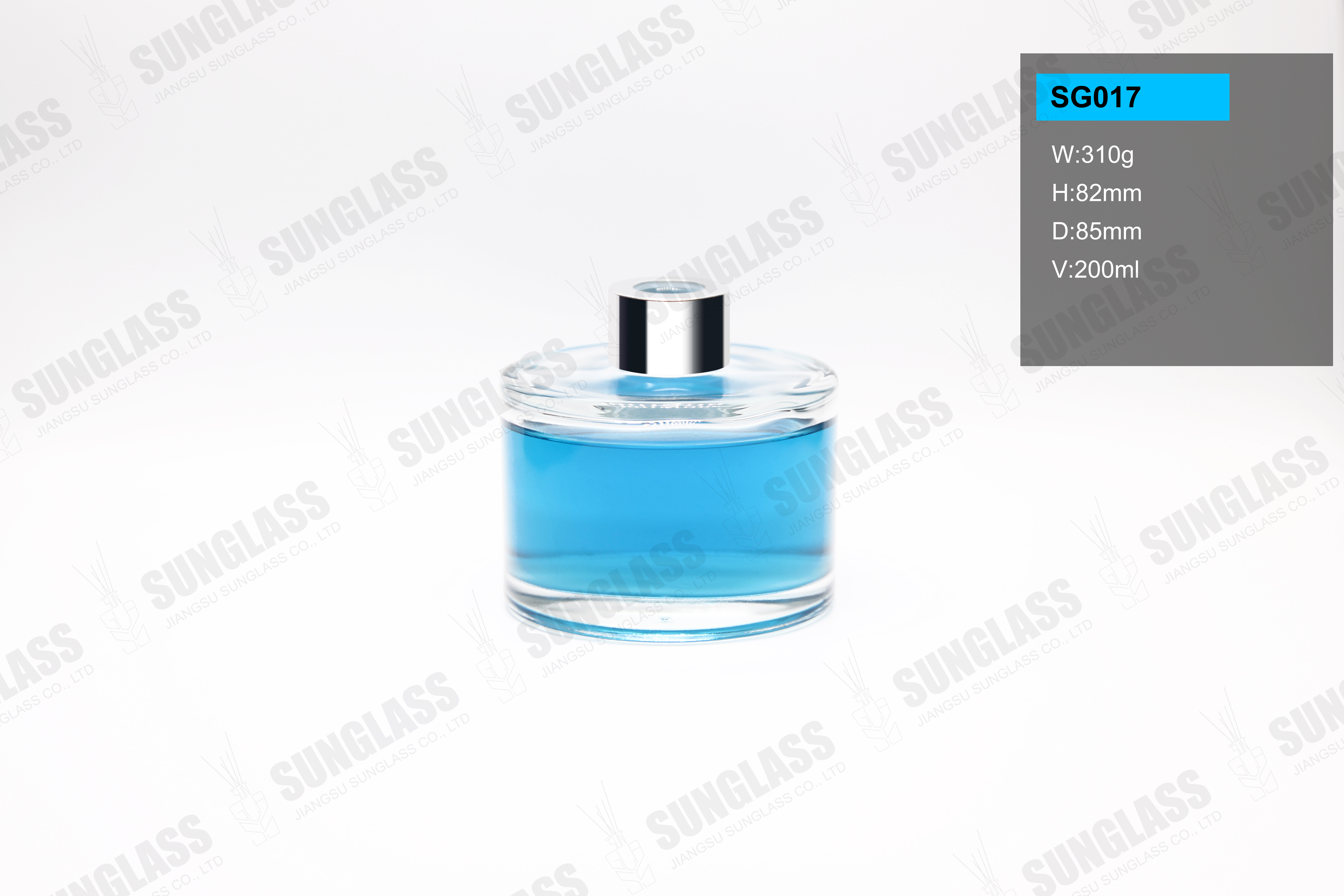 Round 200ml Reed Diffuser Glass Bottle Home Fragrance