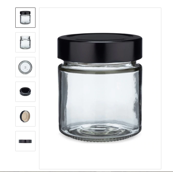Round 212ml ergo glass jars 7oz wide mouth