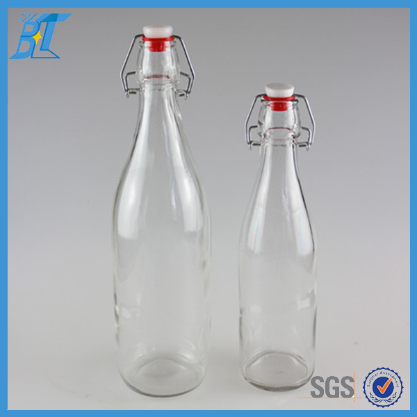 Round 250 ml 500 ml 1000 ml vinegar bottles glass with swing lid
