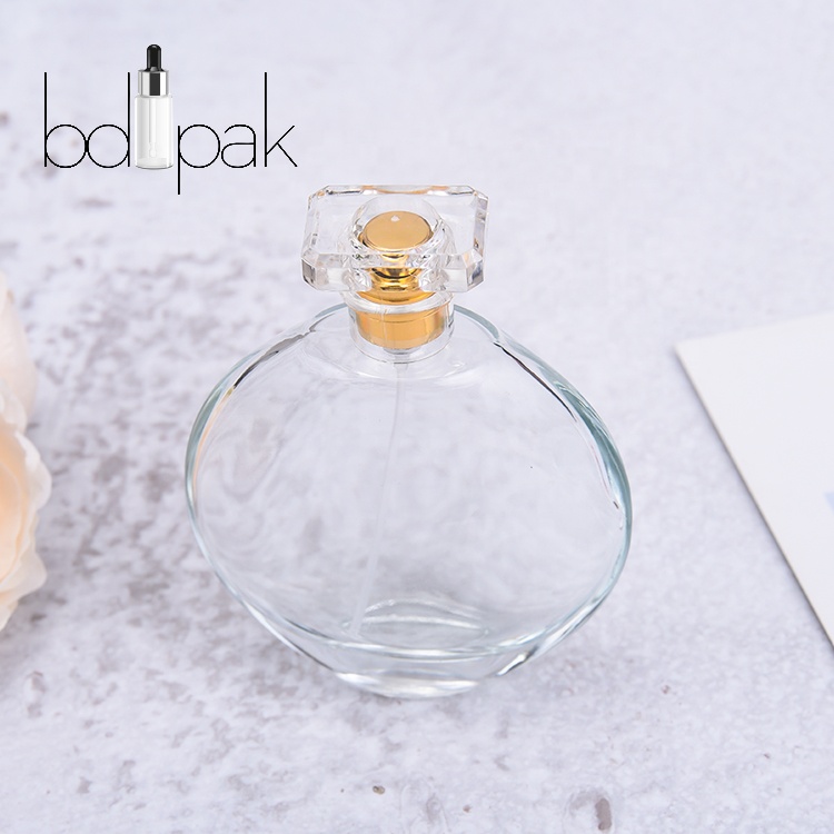Round 25ml small perfume glass bottle with spray lid