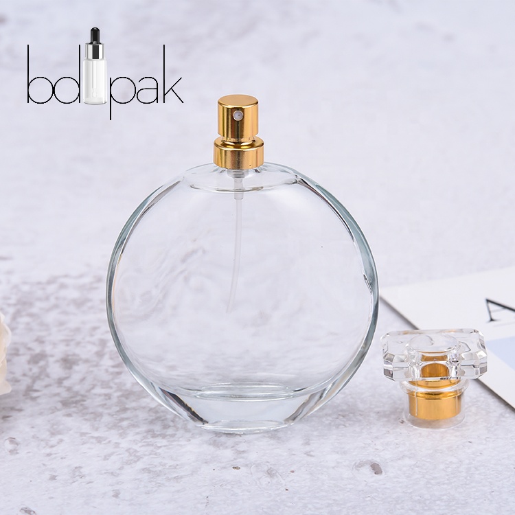Round 25ml small perfume glass bottle with spray lid