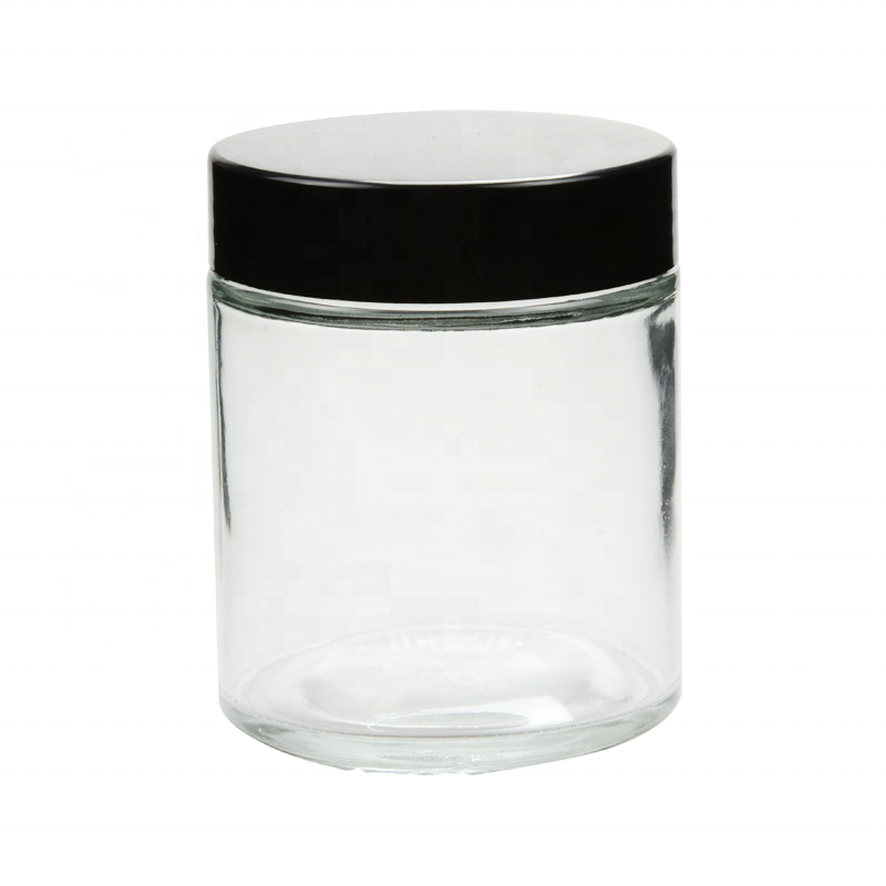 Round 2oz 3oz 4oz 8oz straight side child resistance glass jar child proof jar for packaging