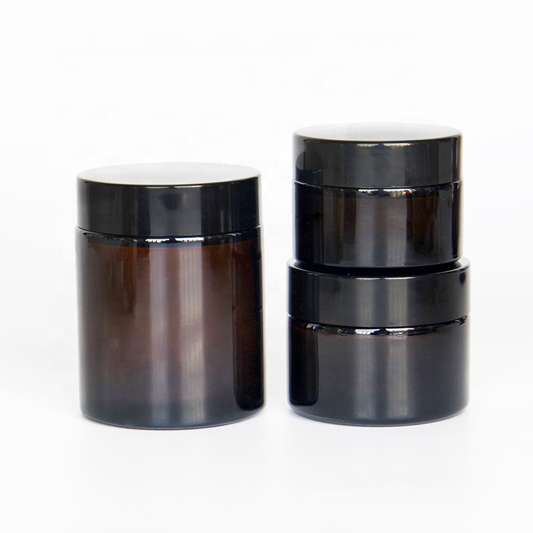 Round 30g 50g transparent cosmetic frosted glass empty cream jar with lid for skin care