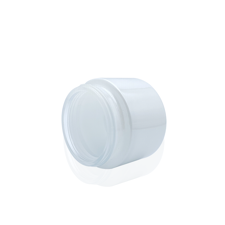 Round 30g 50g white glass cosmetic jars wholesale 1oz glass jars for skin care cream packing