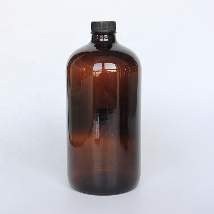 Round 500ml 1L Amber glass bottle for cold brew coffee kombucha