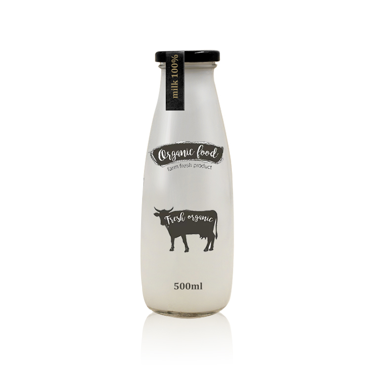 Round 500ml milk glass bottle glass with twist off lid