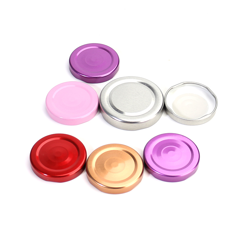 Round 50ml 75ml glass jar pudding jar for milk jam yogurt container with colored aluminum lid