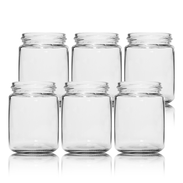Round 8 oz Airtight Metal Lid Food Glass Jars for Jam Honey Canning