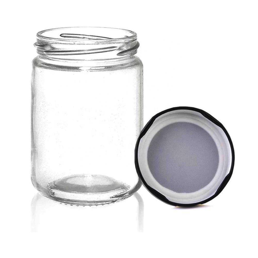 Round 8 oz Airtight Metal Lid Food Glass Jars for Jam Honey Canning