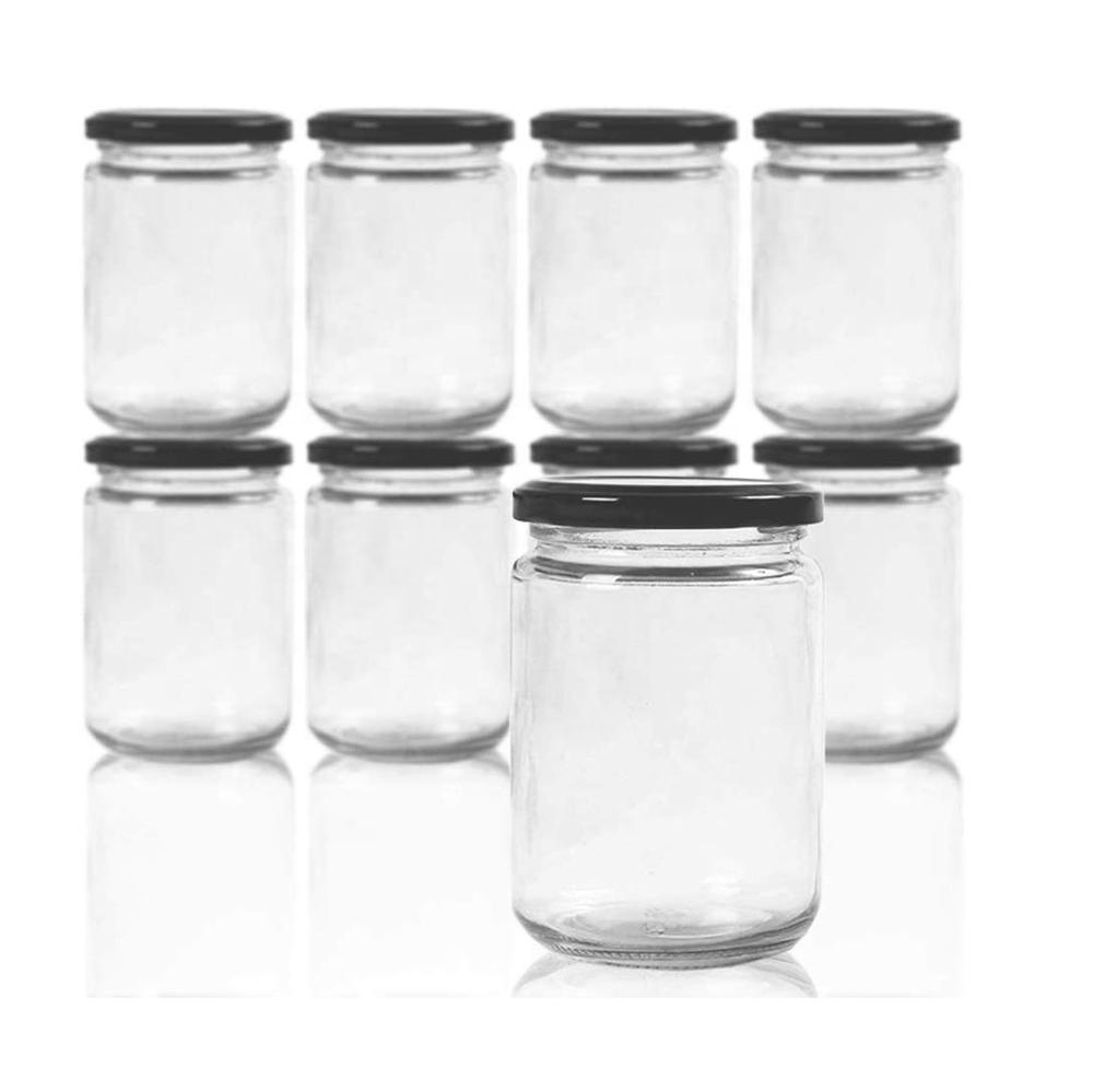 Round 8 oz Airtight Metal Lid Food Glass Jars for Jam Honey Canning
