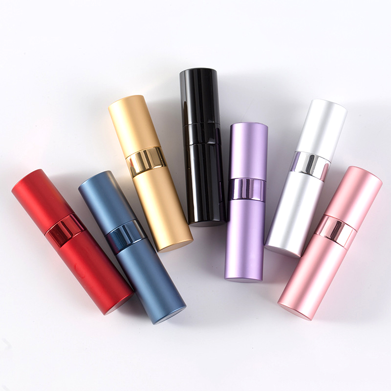 Round 8ml 10ml 15ml 20ml 30ml Twist Up Metal Spray Bottle Portable Refillable Aluminium Perfume Atomizer