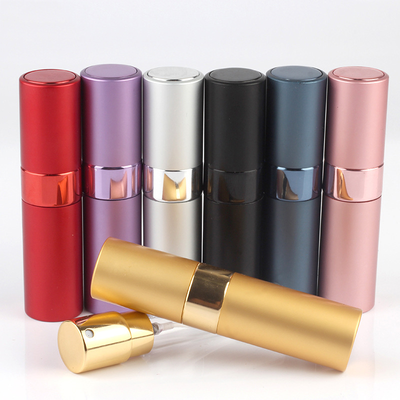 Round 8ml 10ml 15ml 20ml 30ml Twist Up Metal Spray Bottle Portable Refillable Aluminium Perfume Atomizer