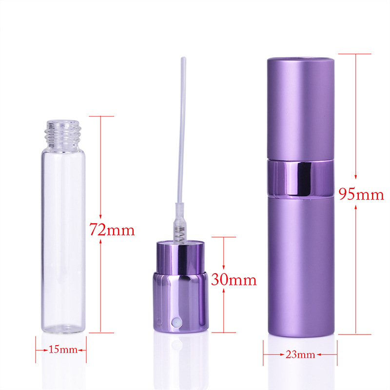 Round 8ml 10ml 15ml 20ml 30ml Twist Up Metal Spray Bottle Portable Refillable Aluminium Perfume Atomizer