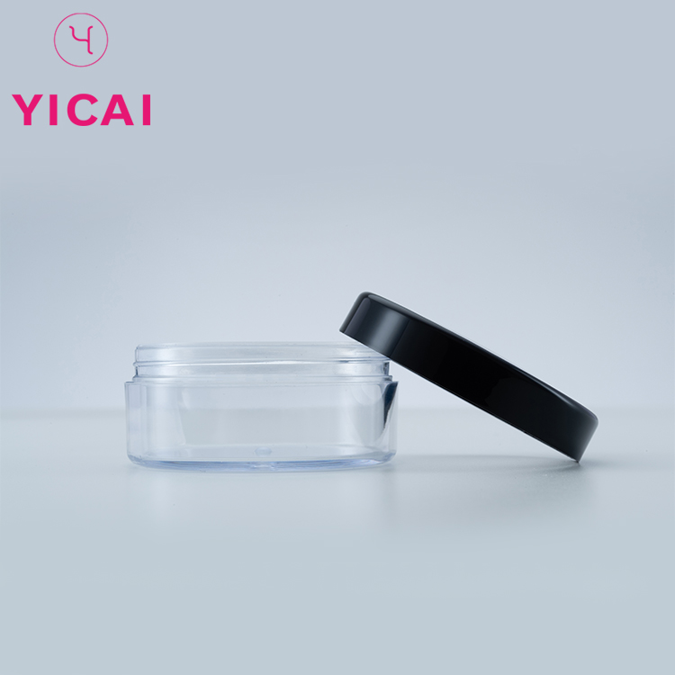 Round Acrylic Plastic Cosmetic Powder Packaging Jar Loose Powder Case For Face