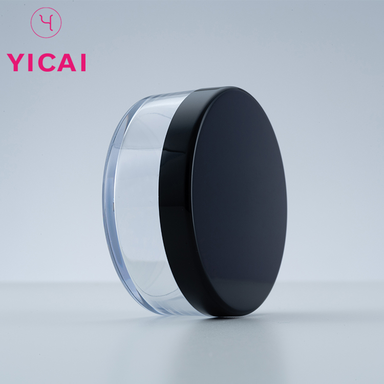 Round Acrylic Plastic Cosmetic Powder Packaging Jar Loose Powder Case For Face