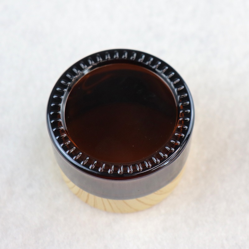Round Amber Makeup Sample Containers Cosmetic Glass Face Cream Jars with Leak-Proof Gasket