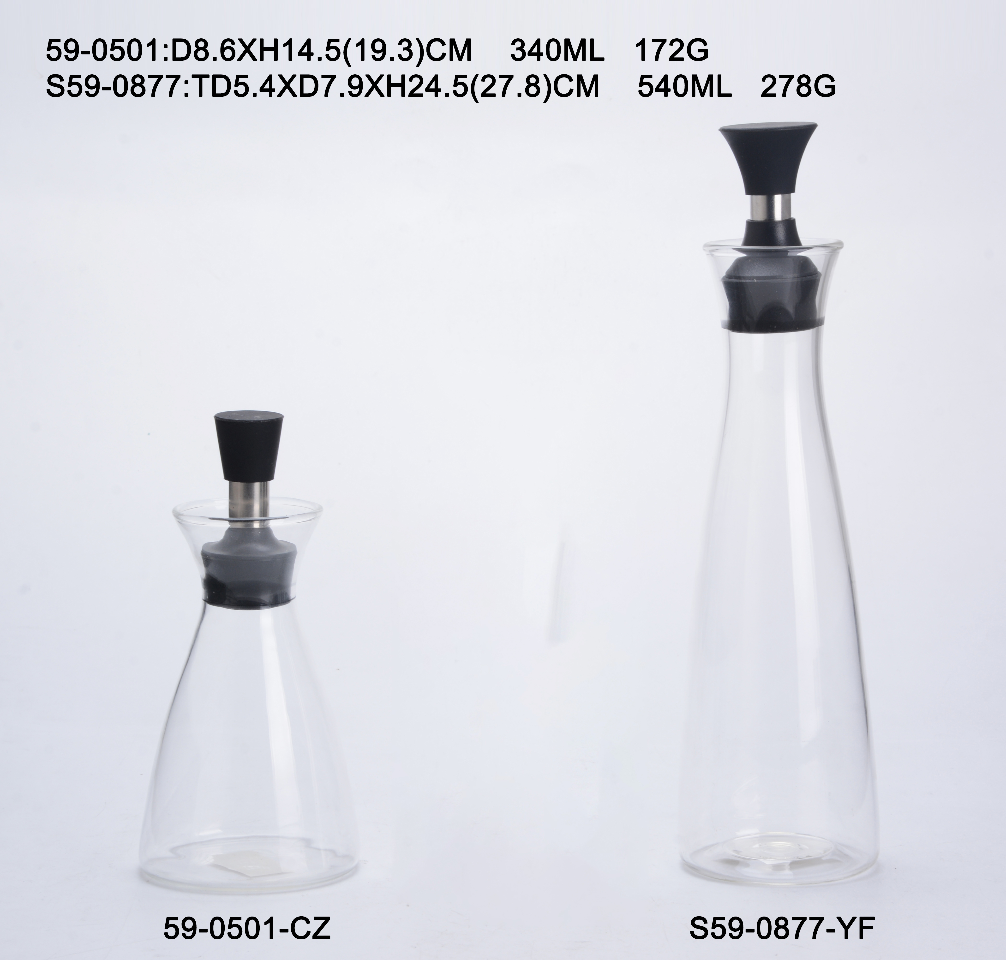 Round Borosilicate Glass Oil Bottle for Kitchen