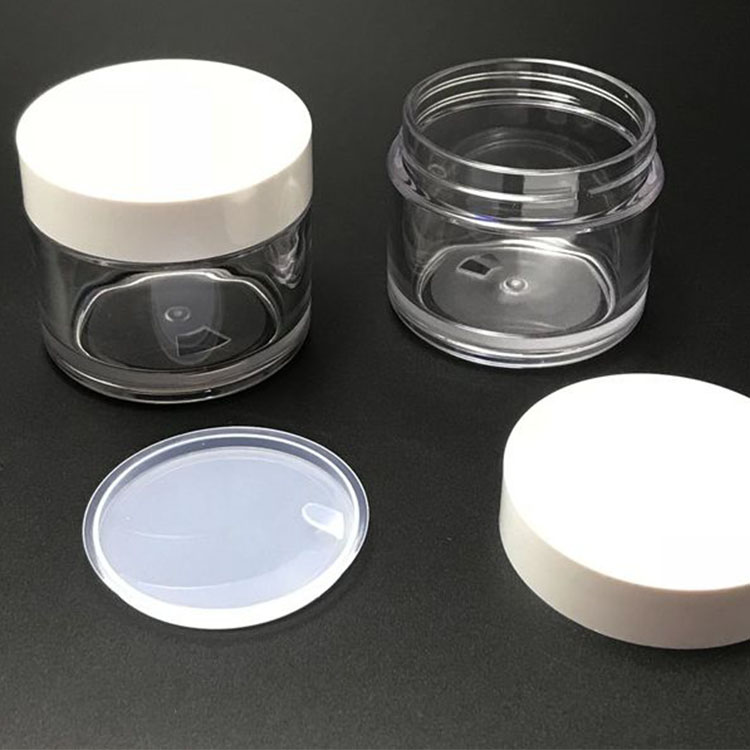 Round Container 1oz Cosmetic Clear Petg Jar Empty Plastic 30ml 50g Skin Care Cream