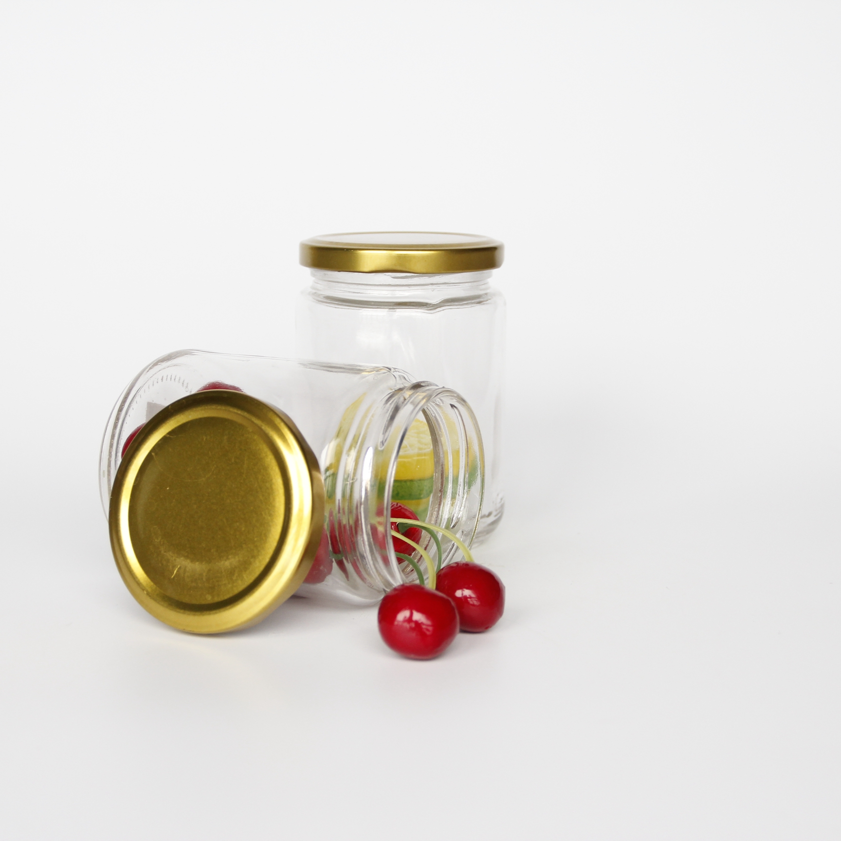 Round Cylinder Glass Spice Canned Fruit marmelade glass Jars With Lid For Food Jams Fruit Jams Storage