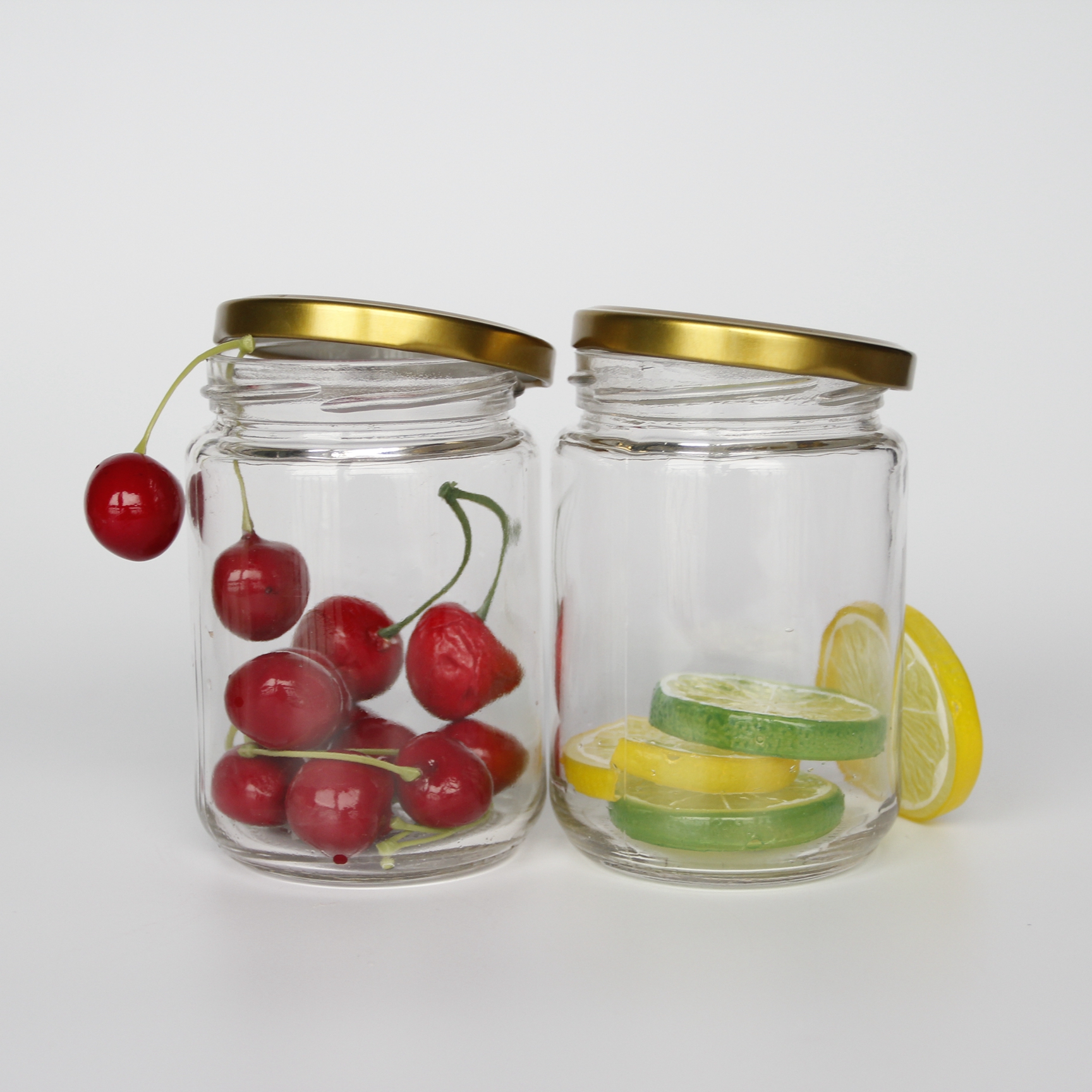 Round Cylinder Glass Spice Canned Fruit marmelade glass Jars With Lid For Food Jams Fruit Jams Storage