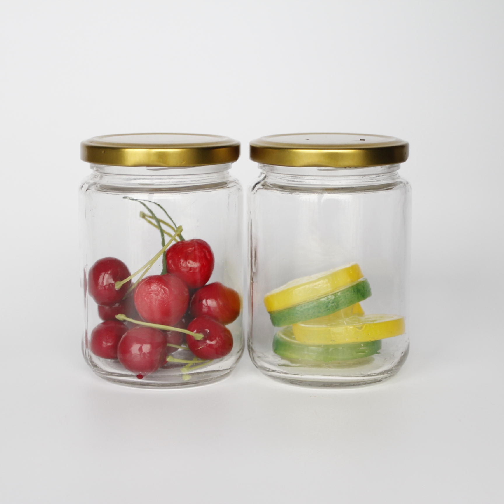 Round Cylinder Glass Spice Canned Fruit marmelade glass Jars With Lid For Food Jams Fruit Jams Storage