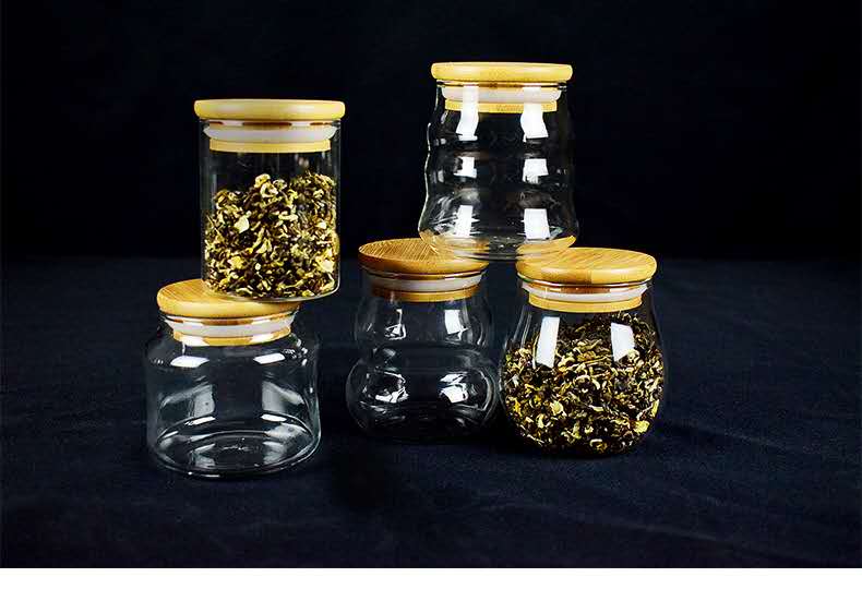 Round Cylinder Heat Resistant Mason Aapothecary Jar Storage Borosilicate With Lid