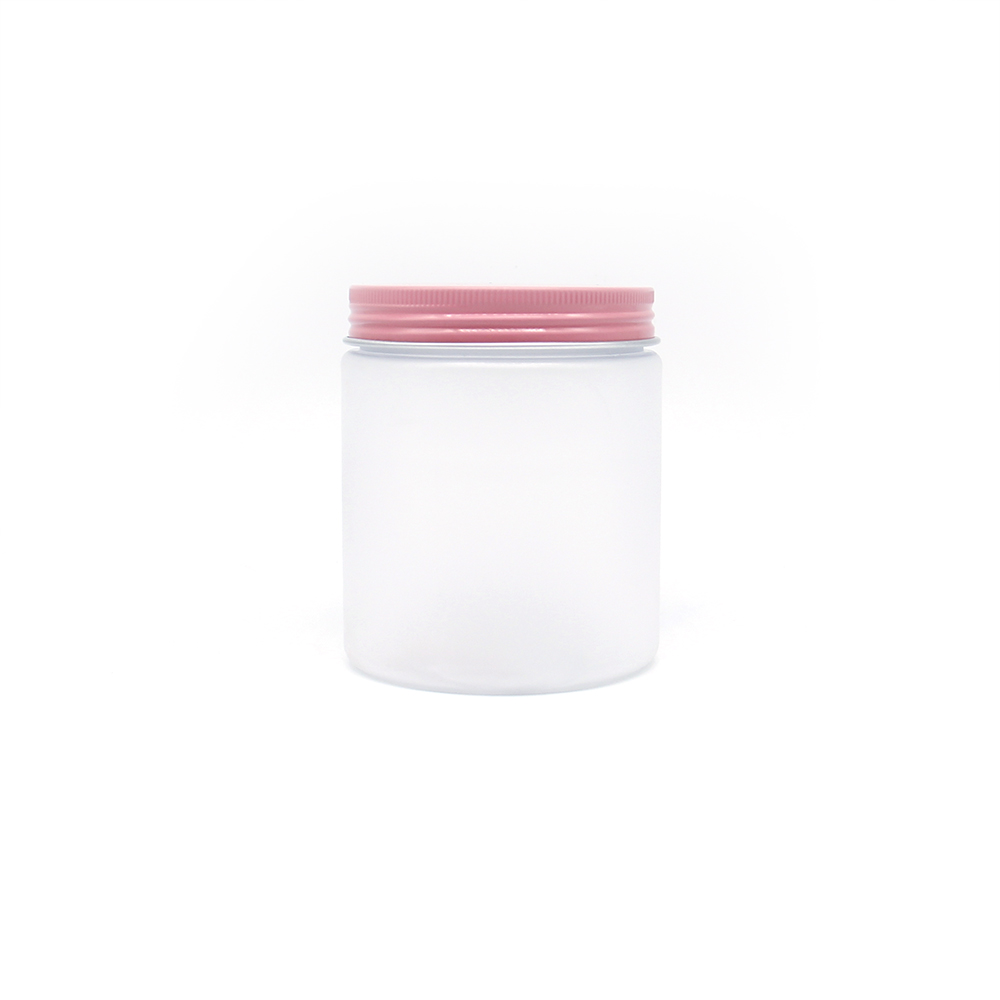 Round Empty 100ml cream jar with frosted plastic jar with aluminum lid