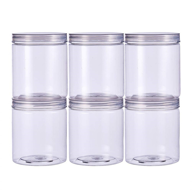 Round Empty 50/60/80/100/120/150/180/200/250/300/350/400/500 ml Cream Clear Plastic PET Jar