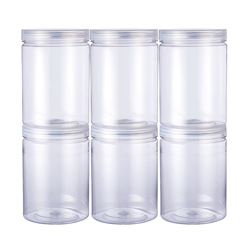 Round Empty 50/60/80/100/120/150/180/200/250/300/350/400/500 ml Cream Clear Plastic PET Jar