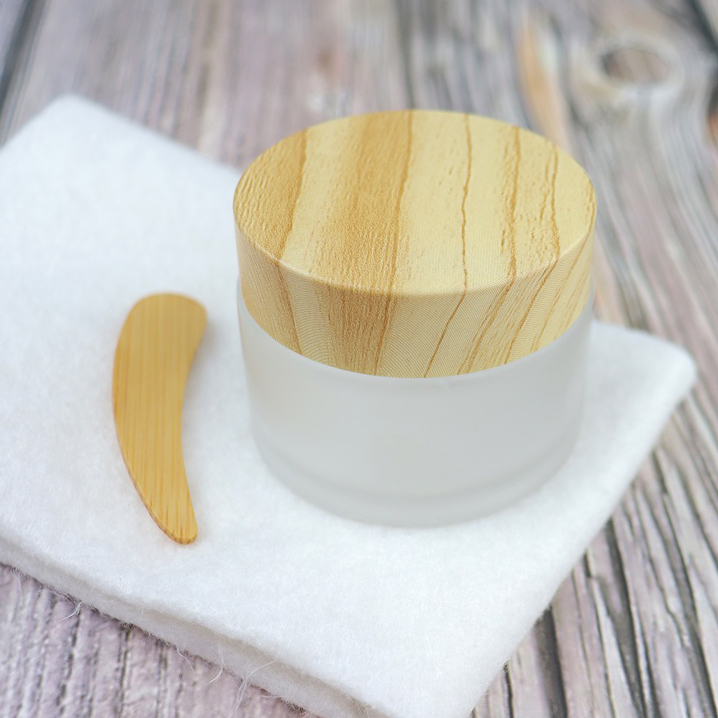 Round Empty Refillable Frosted Glass Cosmetic Glass Jar Pot for Face Cream Makeup Lotion Balm