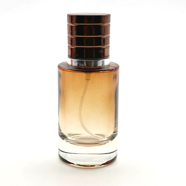 Round Empty Refillable Mist Glass Perfume Spray Bottle Amber Brown Atomizer Bottle for Perfume 30 ml