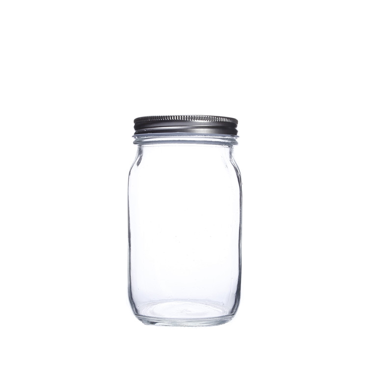 Round Food Grade Glass Mason Jar 70mm Storage Glass Container with Metal Lid
