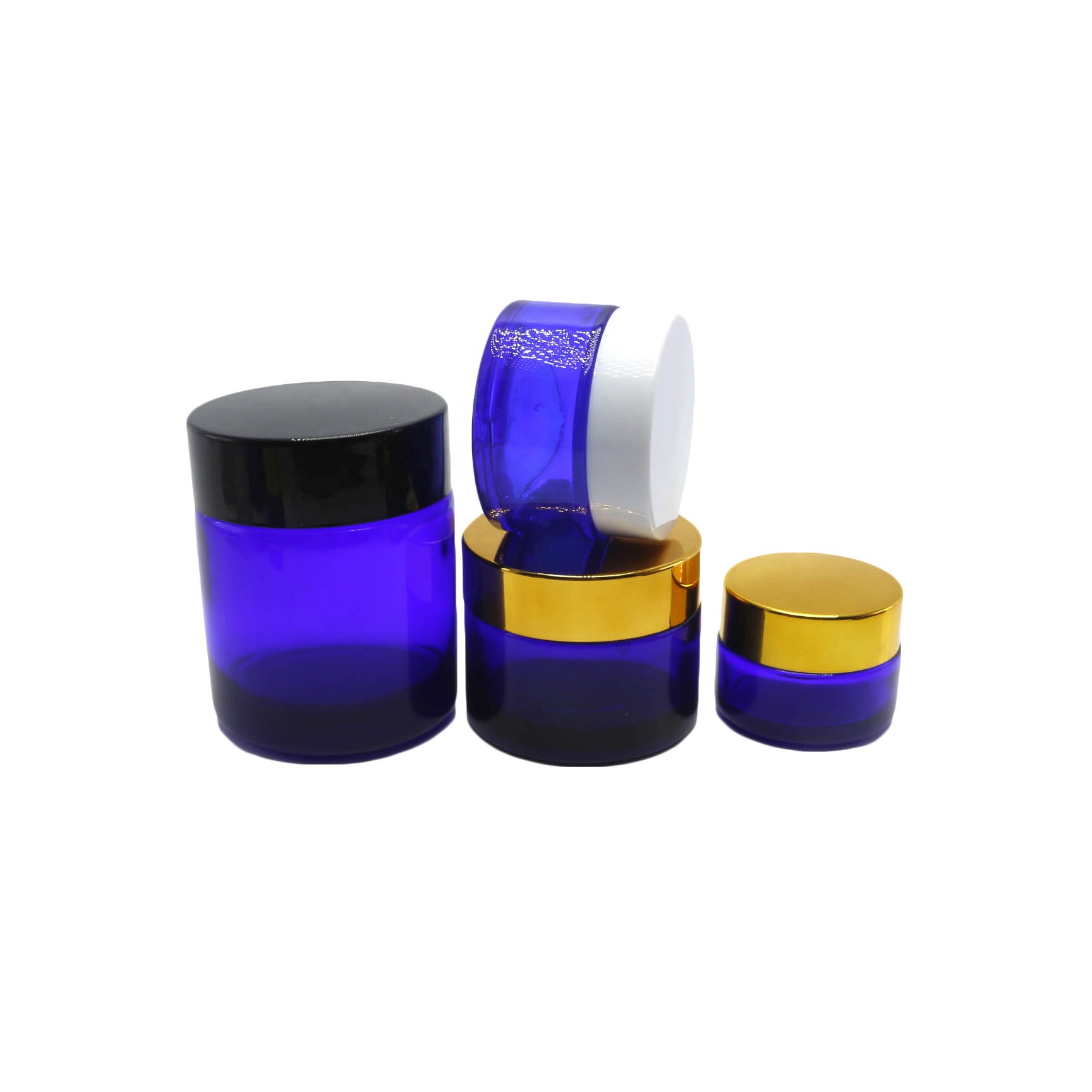 Round Glass Cosmetic Packaging 5g 10g 15g 20g 30g 50g 2oz 100g glass bottle jar wholesale GJ-CC05