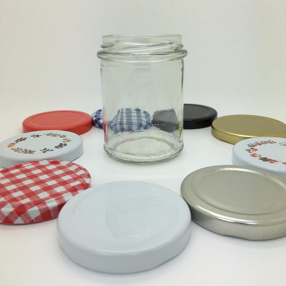Round Glass Jar 212ml Bonta Vintage Style Chutney Marmalade 63mm lids