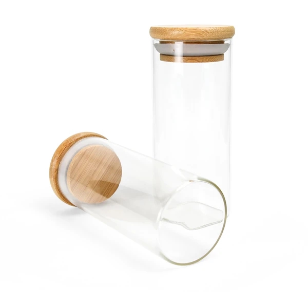Round Glass Jar 500ML Storage Airtight Cereal Container Set For Dry Food Storage