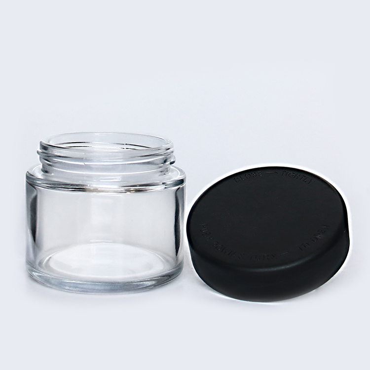 Round Glass Jar with Plastic Cap for Tea