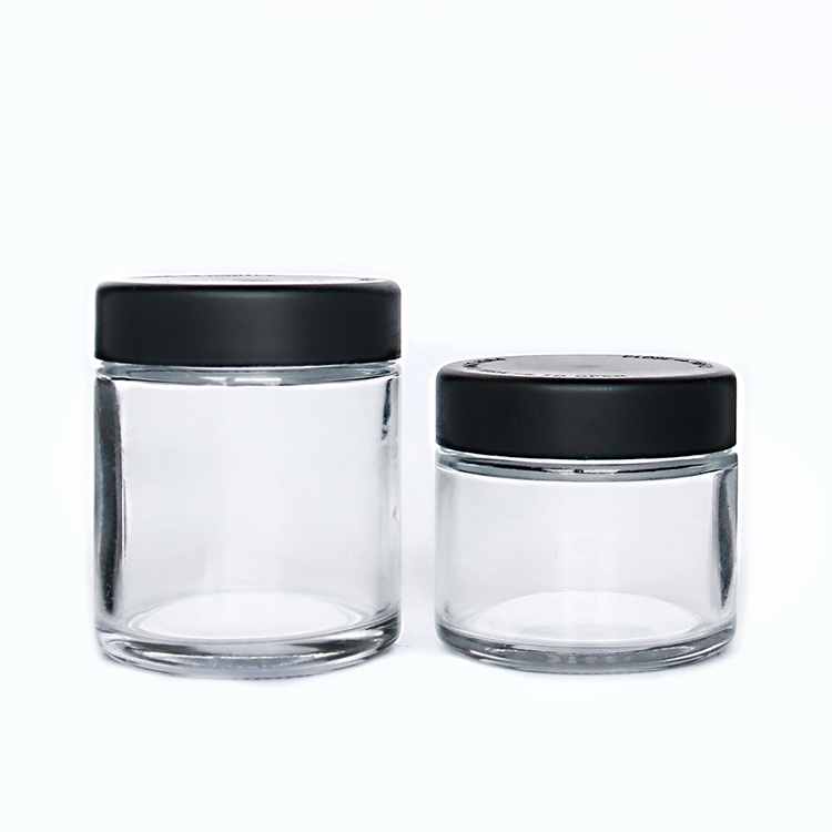 Round Glass Jar with Plastic Cap for Tea