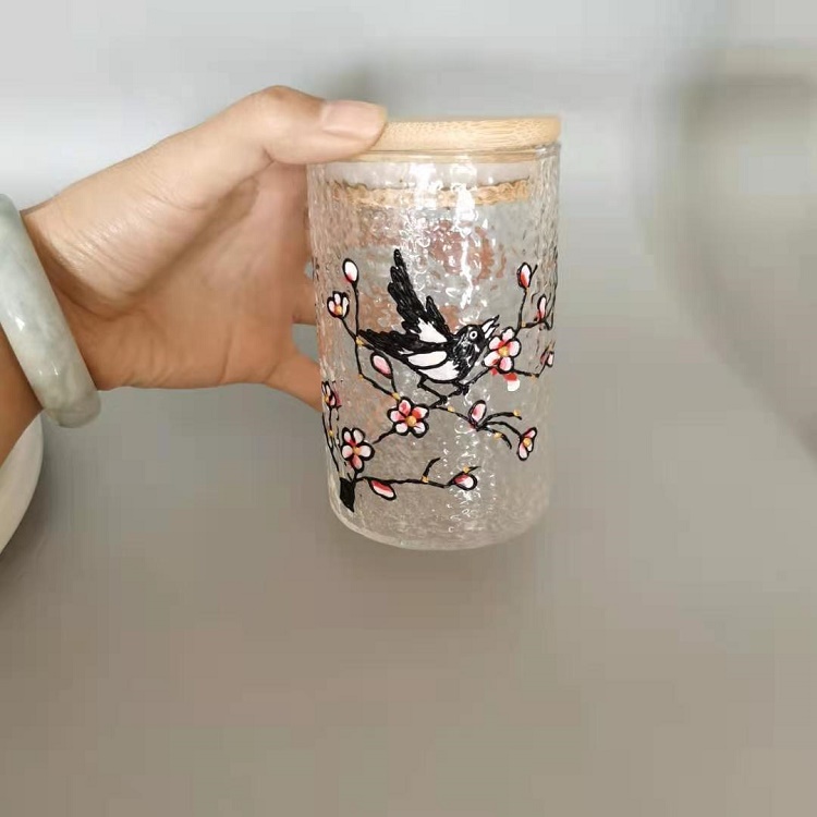 Round Glass Jars with Bamboo Lid for Food Storage